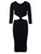 Vestido midi negro de viscosa Elisabetta Franchi