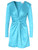 Mini robe en satin bleu Ganni