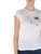 T-Shirt Elisabetta Franchi in weißem Trikot mit Logo und Fransen