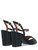 Sandalo Via Roma 15 in pelle color nero con catenella