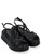 Sandale Pons Quintana Maui aus schwarzem gewebtem Leder