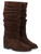 Wedge boot Via Roma 15 curled brown color