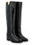 Via Roma 15 Stiefel schwarzes Leder V gold