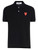 Comme Des Garcons Play black polo shirt with overlapping hearts