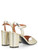 Sandalia Via Roma 15 de napa laminada color platino