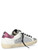 Sneaker 4B12 Suprime in pelle bianca e strass argento