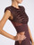 Vestido Elisabetta Franchi en crepé merlot claro  Vestido Elisabetta Franchi en crepé merlot claro