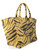Borsa Ganni Tote XXL in cotone gialla con stampa zebra