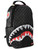 Rucksack Sprayground Shark aus schwarzem veganem Leder