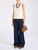 Top Max Mara Studio Mstumile in viscosa bianca e blu