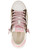 Sneaker Crime London Sk8 Deluxe Wedge Pink Leopard in pelle bianca