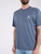 T-shirt Premiata in jersey di cotone blu vintage