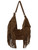 Borsa Orciani Isola Peach Fringe Small in suede marrone 