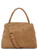 Borsa a spalla Orciani Sveva Peach Flowers Midi in suede biscotto