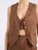Gilet Elisabetta Franchi in misto lino color cuoio