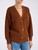 Cardigan Elisabetta Franchi in maglia color sigaro con bottoni