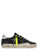 Sneaker Crime London Sk8 in pelle nera e verde