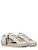 Sneaker Crime London Sk8 in pelle bianca e platino