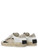 Sneaker Crime London Sk8 in pelle bianca e platino