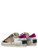 Sneaker Crime London Sk8 Deluxe in pelle bianca, oro e argento
