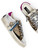 Sneaker Crime London Sk8 in pelle bianca, oro e argento