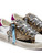 Sneaker Crime London Sk8 in pelle bianca, oro e argento