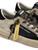 Sneaker Crime London Sk8 in pelle nera e platino