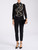 Camicia Elisabetta Franchi in georgette nera con ruches