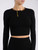 Top Elisabetta Franchi in maglia snake nera