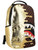 Zaino Sprayground Sharks In Paris Gold Drip in pelle vegana marrone
