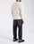 Maglione C.P. Company Fleece Knit Lens in lana mélange bianca