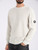 Maglione C.P. Company Fleece Knit Lens in lana mélange bianca