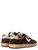 Sneakers 4B12 Playnew D2031 in suede marrone e oro