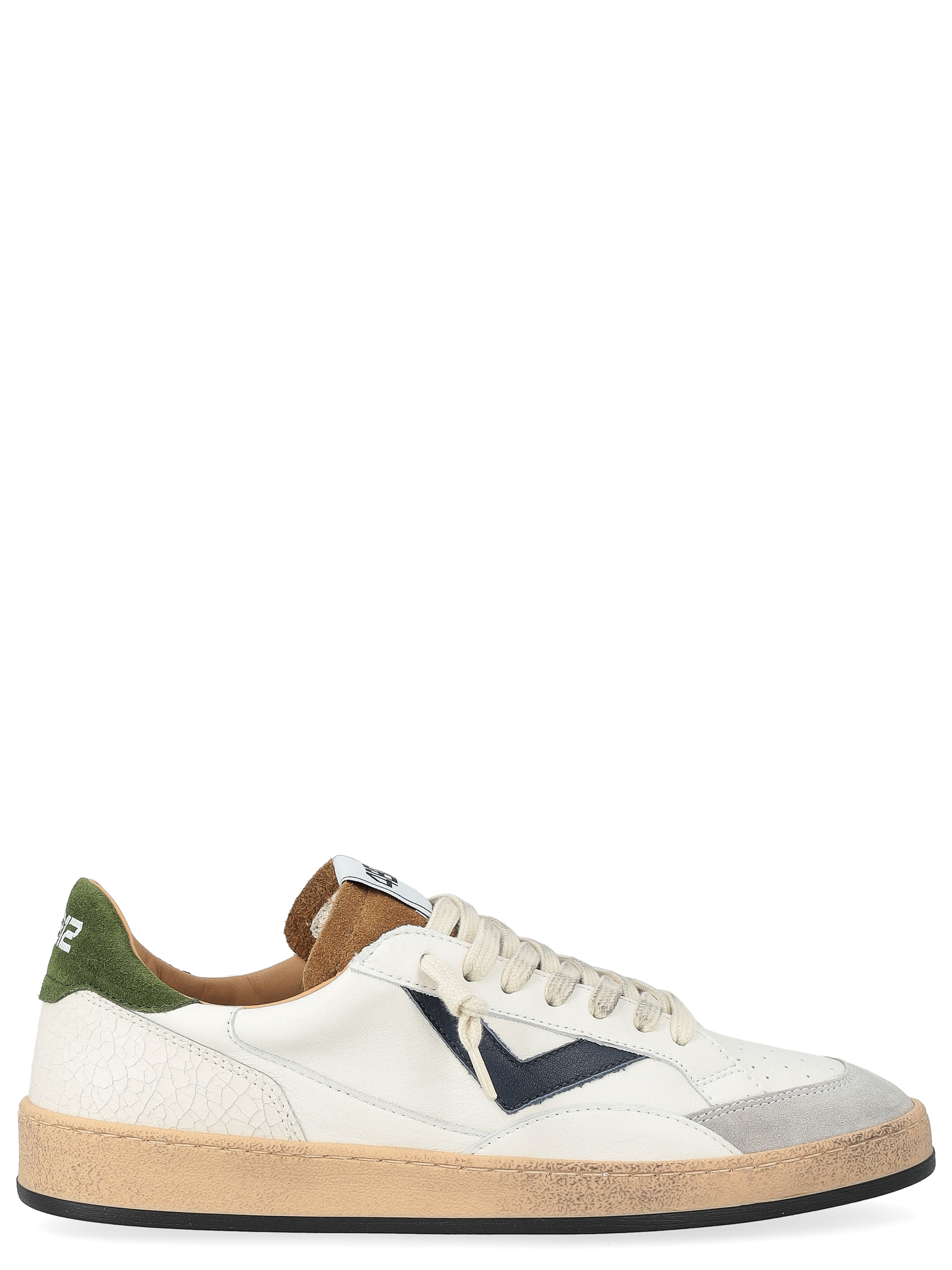 Sneaker 4B12 Play New in pelle bianca e suede verde