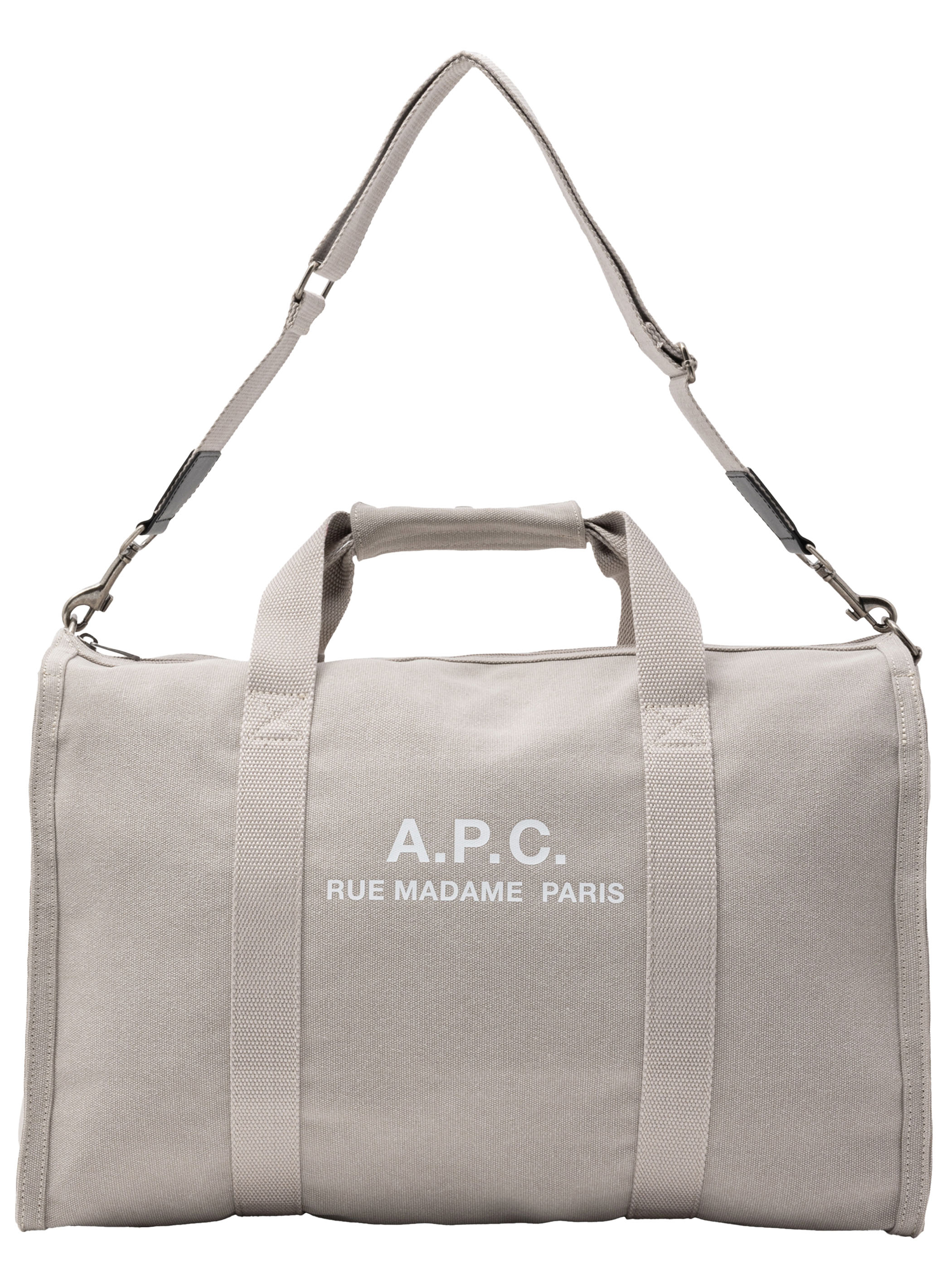 Borsa A.P.C. Recuperation Gym Bag in canvas grigio