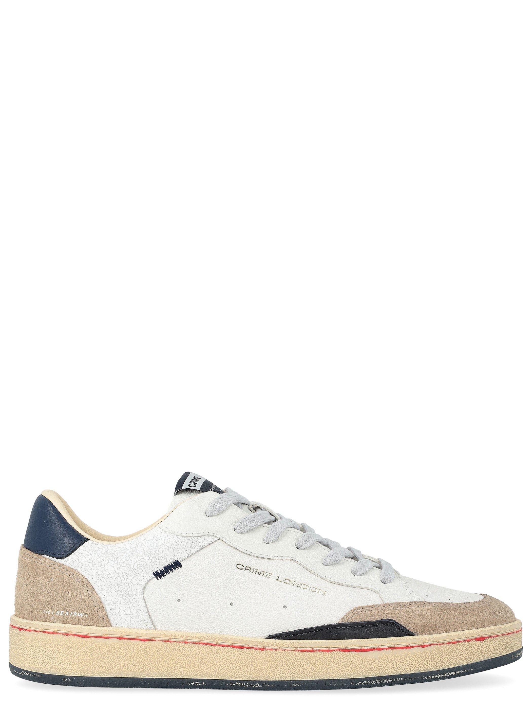 Sneaker Crime London Chelsea in pelle bianca con effetto cracked