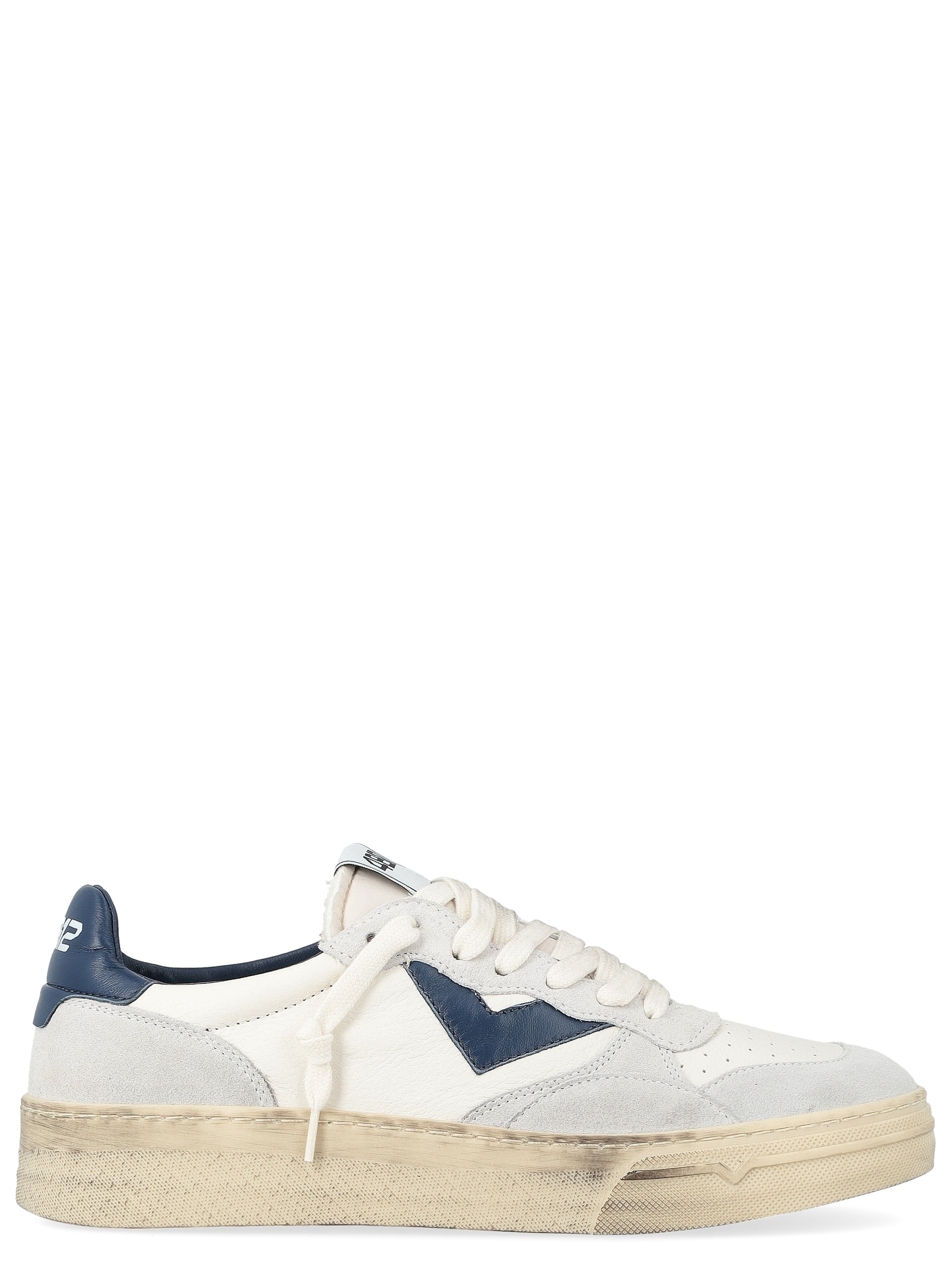 Sneaker 4B12 Hyper in pelle bianca e blu