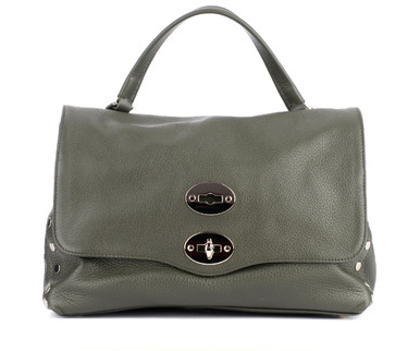 Bag Zanellato Postina Daily S in olive green grained leather
