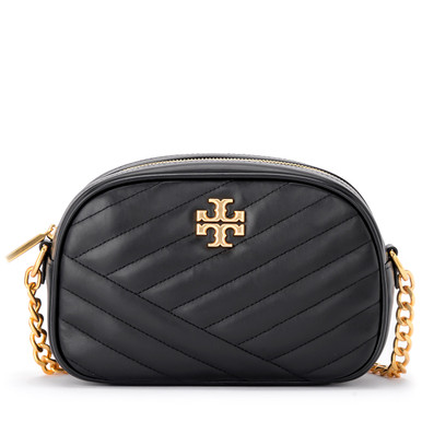 Crossbody bag Tory Burch Kira Chevron in black leather | H-Brands