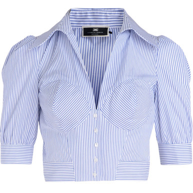 Short shirt Elisabetta Franchi in light blue cotton | H-Brands