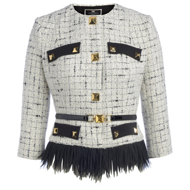 ジャケット ELISABETTA FRANCHI Woman Jacket Steel PI77D CG8 ELISABETTA FRANCHI Women's down jacket PI76D46E2 CI4 White
