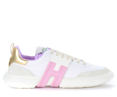 Sneaker Hogan -3R in white canvas with pink details | H-Brands