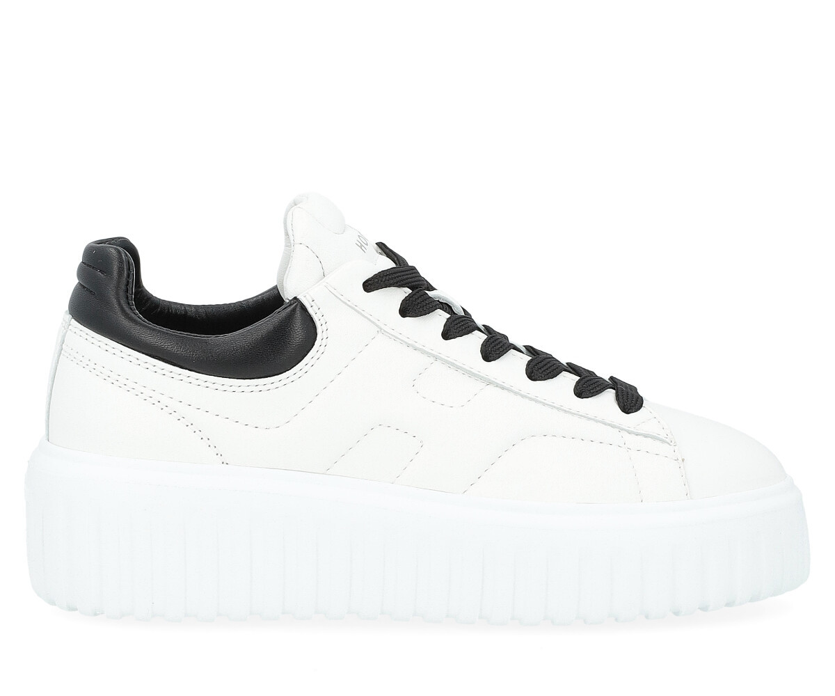 hogan sneakers donna hogan h-stripes bianca e nera, 39½, bianco, female