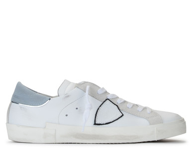 Sneaker Philippe Model Paris X in blue and white leather and