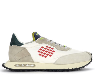 BePositive Space Race sneaker in white suede and canvas | H