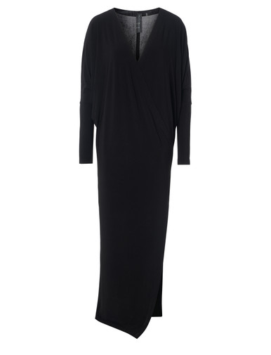 Norma Kamali black wrap dress with side slit Norma Kamali black wrap dress with side slit