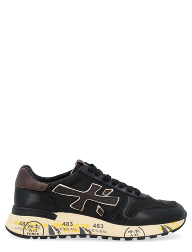 Premiata Mick sneaker in black leather and nylon