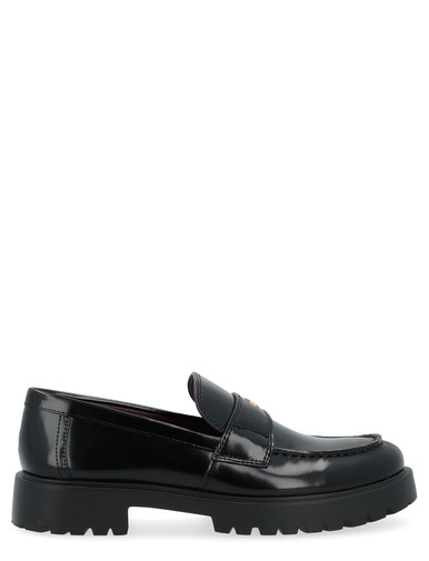 Loafer Tory Burch black leather with carrarmate sole