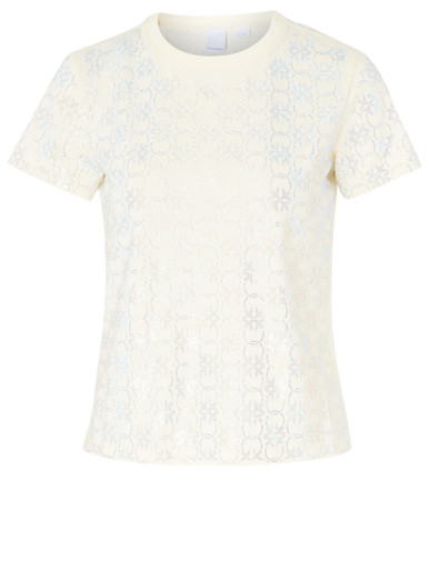 T-Shirt Pinko butter color with rhinestone Love Birds Monogram