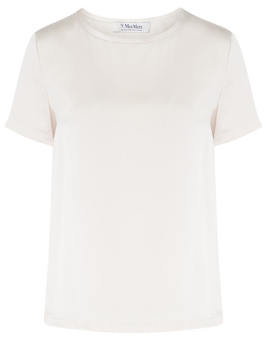 Max Mara T-shirt model Rebecca in white satin - Main Image